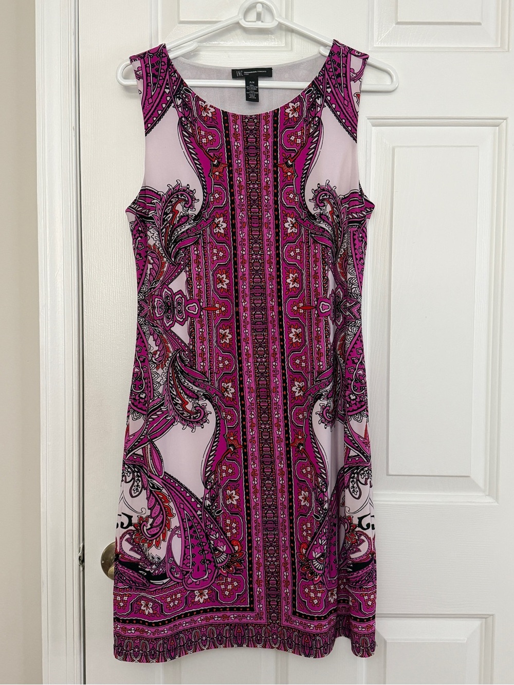 INC International Concepts Pink Paisley Midi Shift Dress
